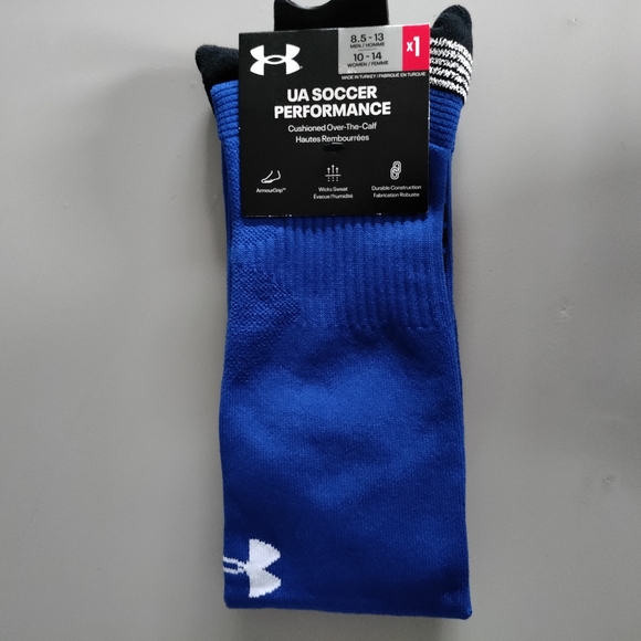 Under Armour OTC soccer Over the calf performance sport athletic sock blue NWT - Picture 2 of 12